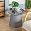 Itzhak Round Grey Modern Coffee Side Table-1293812580