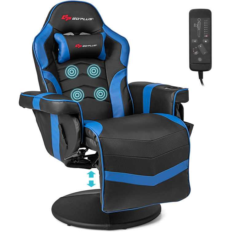 Gaming Chair Fabric with Pocket Spring Cushion, Massage Game Chair