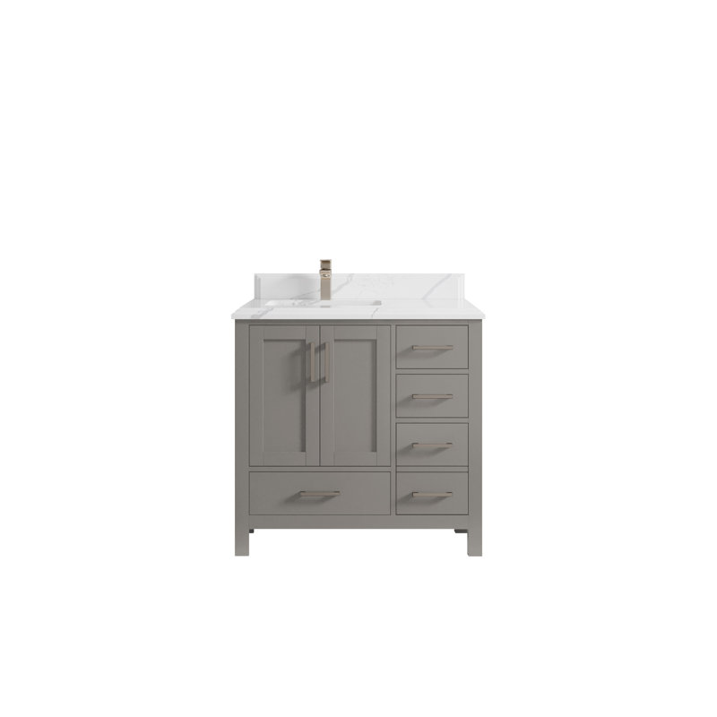 Malibu 36'' Single Bathroom Vanity with Quartz Top