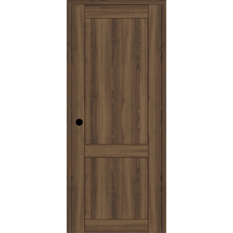Porte pré-suspendue simple en bois manufacturé 2 panneaux à 2 panneaux, 27,75 po x 95,24 po, Pacane, Oui