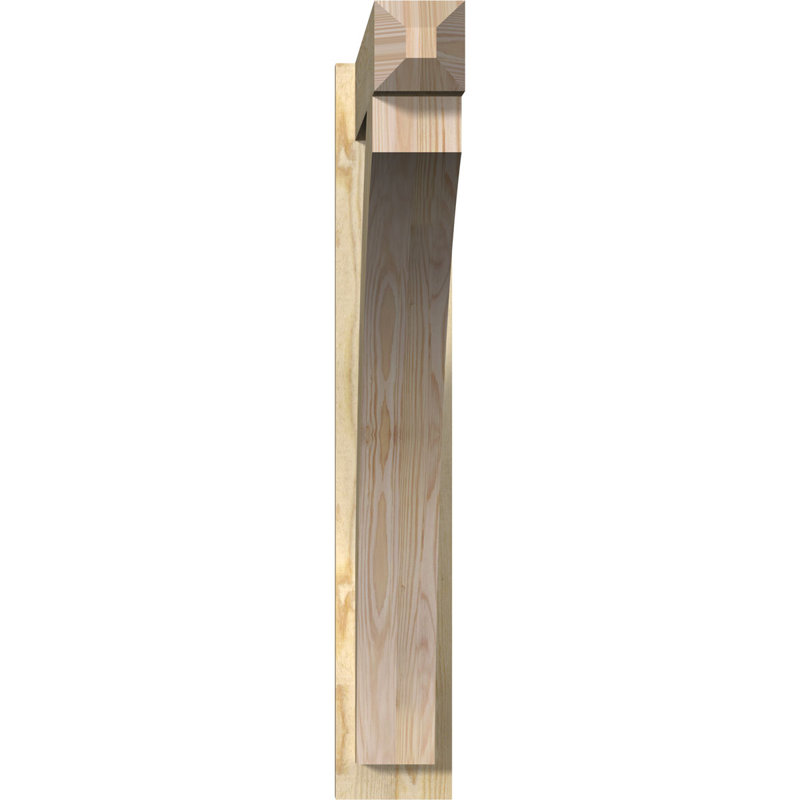 Thorton Craftsman Rustic Wood Outlooker, 8" W Douglas Fir (Rough Sawn),  32" D x 38" H 