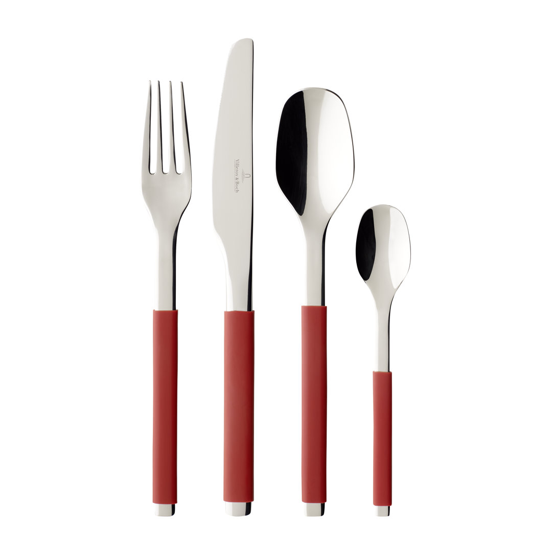 Villeroy & Boch S+ Besteck-Set, 24 tlg., für 6 Personen Farbe: Rot