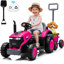 Tracteur pour enfant 12V avec remorque détachable, volant et jeu de roues durable pour enfants-130902200