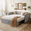 Lit de jour simple en velours rembourré avec couchette escamotable, rose-959796305