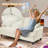 Louai 76.4"W Oversized Large Comfy Chenille Two Seater Sofa Couch with Removable Ruffles Pleats Skirts and Spindle Legs-1233340543