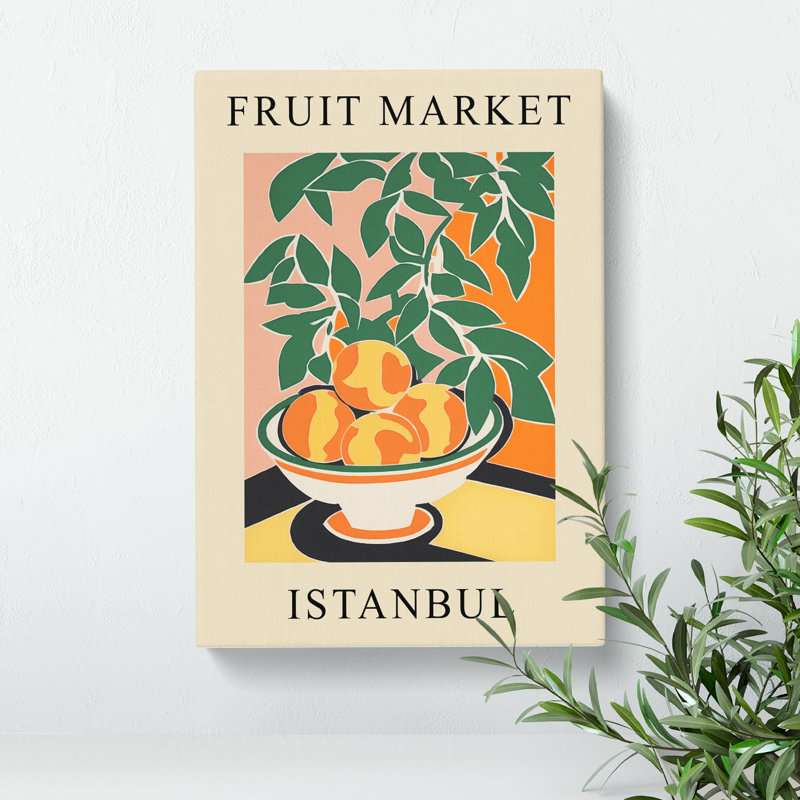 Peach Istanbul Fruit Market - Wrapped Canvas, 50cm H x 35cm W x 3cm D