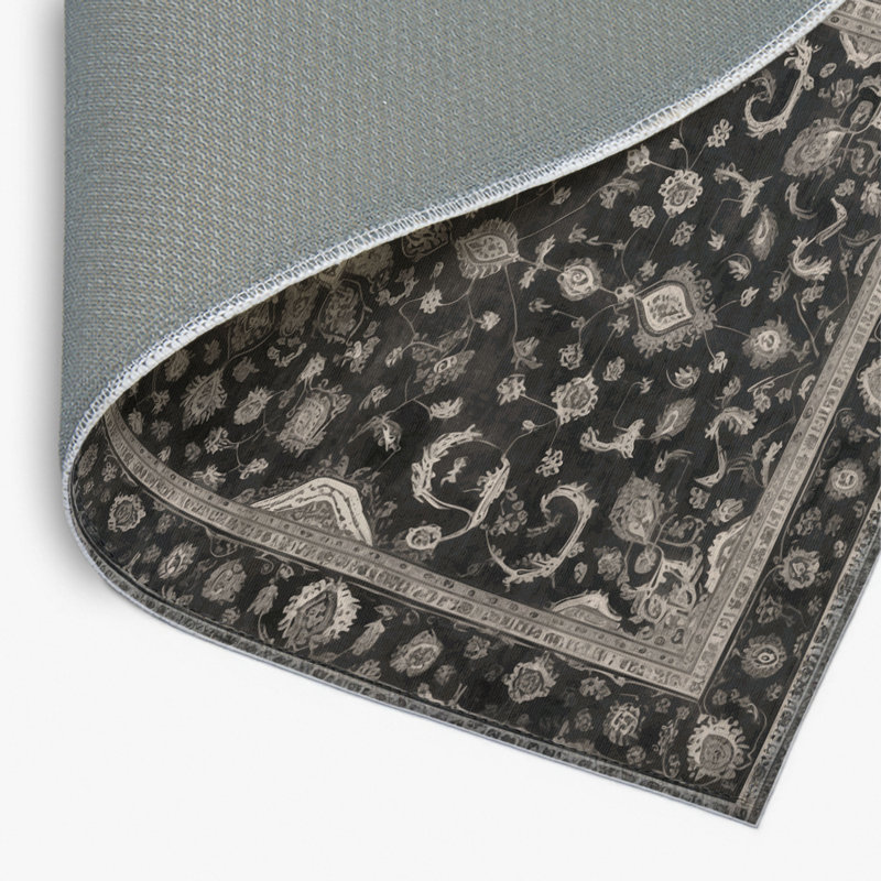 Tapis noir intérieur et extérieur Tabriz, Rectangle 4pi x 6 pi