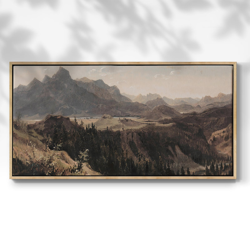 Série paysage - DMC - Toile tendue avec châssis encadré - Prêt à être accroché, H 25 po x l 49 po, Naturel