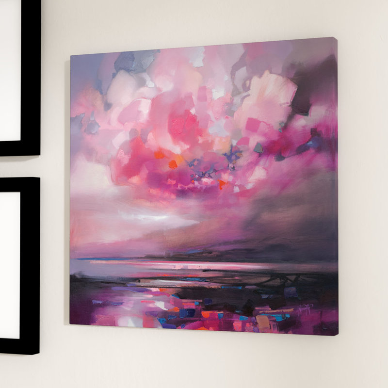 «Dispersing Magenta», reproduction sur toile, H 37 po x l 37 po x p 1,5 po, Pas de tapis, Toile tendue