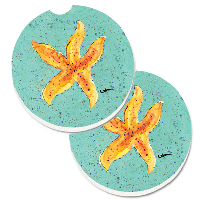 Ceramic Round 2 Piece Car Coaster Set