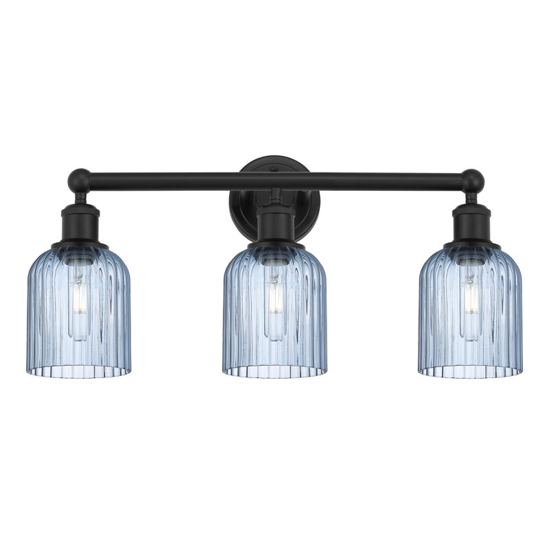 Abat-jour de salle de bain 3 lumières Edison Northgate, Noir mat, Bleu