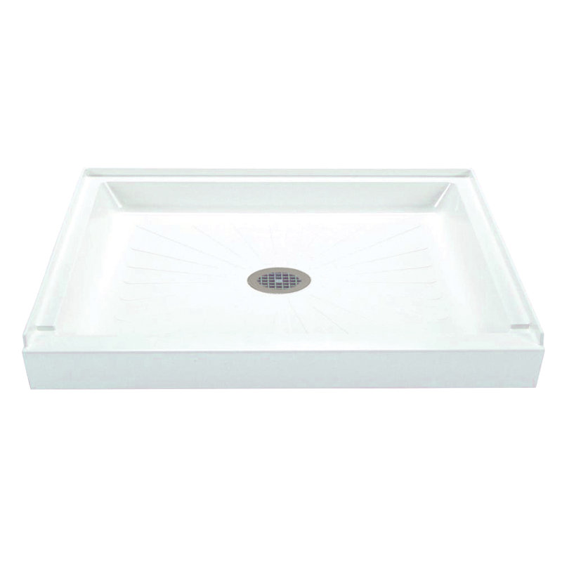 Base de douche 48" x 32" à simple seuil Durabase, Blanc