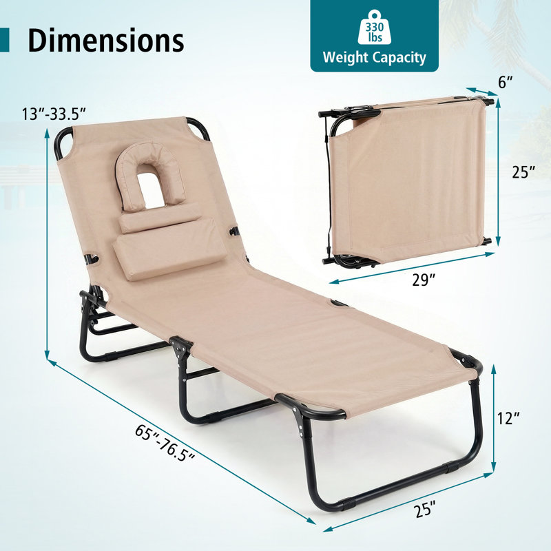 Longin Outdoor Metal Chaise Lounge, Belge
