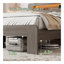 Structure de lit double, structure de lit plateforme en bois avec tête de lit à DEL avec rangement et 2 ports USB, silencieux, aucun sommier nécessaire et outil d'assemblage facile, grand rangement sous le lit, gris foncé-1381996131-1381996133