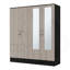Armoire en miroir Florencia L, deux armoires avec cloisons, noir et gris clair