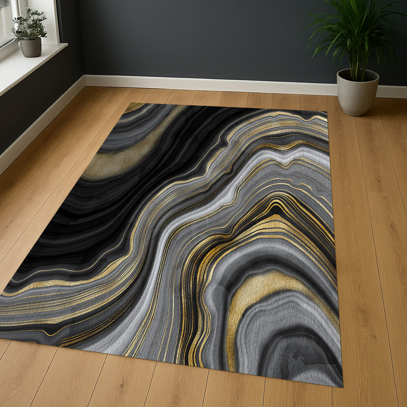 Marble Area Rug, Runner 70 x 140 cm