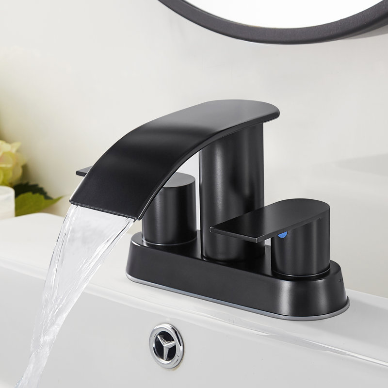 Robinet pour salle de bain à 2 poignées avec drain FRANSITON, Bronze frotté à l'huile