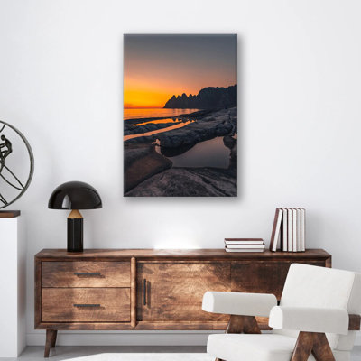 Reproduction de côte de l'Oregon - art mural océan Pacifique Nord-Ouest - paysage côtier sur toile - œuvre d'art de la côte rocheuse - voyage plage décor - suspension murale bord de mer serein - reproduction d'art moderne