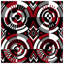 Couvre-lit matelassé noir et rouge à motif géométrique-129723972