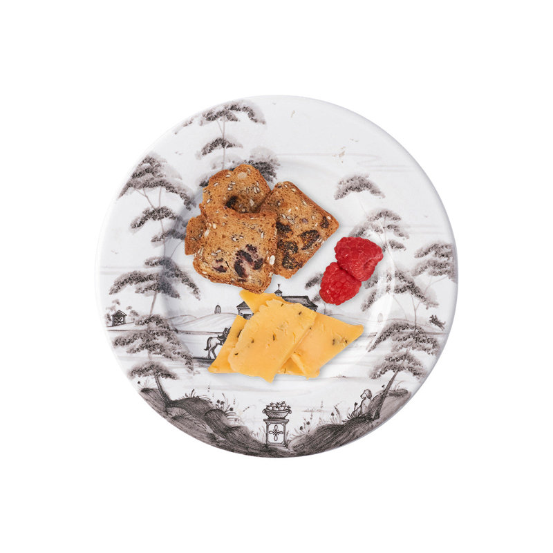 Country Estate Side/Cocktail Plate, Flint Gray/White