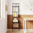 5-Tier Wall Mounted Ladder Shelf With Metal Frame And Wood Shelves, Tall Open Storage Rack For Home Office Bedroom Living Room-136822437-136822443