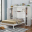 Lit escamotable peu encombrant avec 2 garde-robes et tablette de rangement, lit pliant multifonctionnel pour chambre d'amis et chambre à coucher