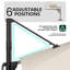 Parasol extérieur rectangulaire en porte-à-faux à DEL 128 po x 104 po avec base Easy-mobile | Mobilité d'une personne-676962560-676962563