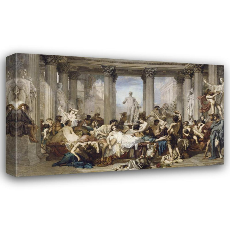 "Romans pendant la décadence" par Thomas Couture - Art mural sur toile tendue avec châssis, H 40 po x l 28 po