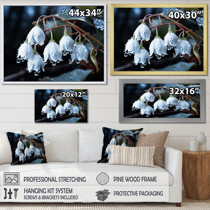 Photo charme de neige en hiver, Cadre doré simple, H 16 po x l 32 po x P 1 po