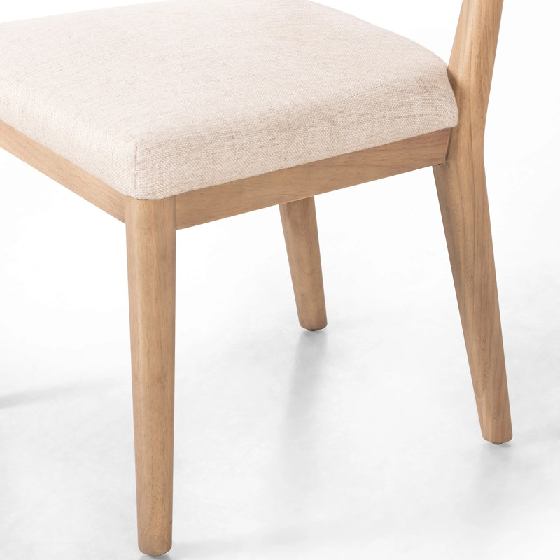 Cardell Fabric Side Chair in Alcala Nickel, Polyester Blend Beige, Natural