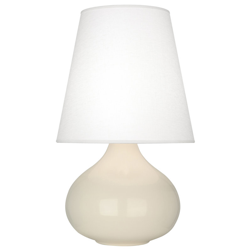 Small June Accent Lamp, Bone, Oyster Linen