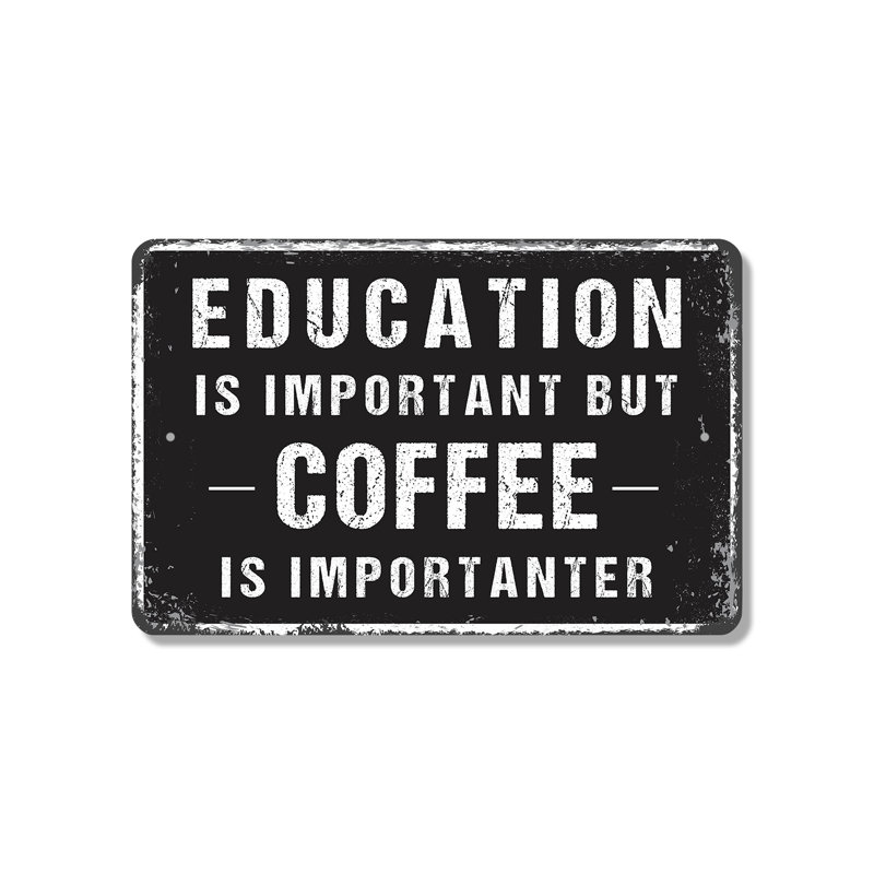 Plaque en plastique 11 po x 17 po Coffee Lover, H 11 po x l 17 po x P 0,1 po