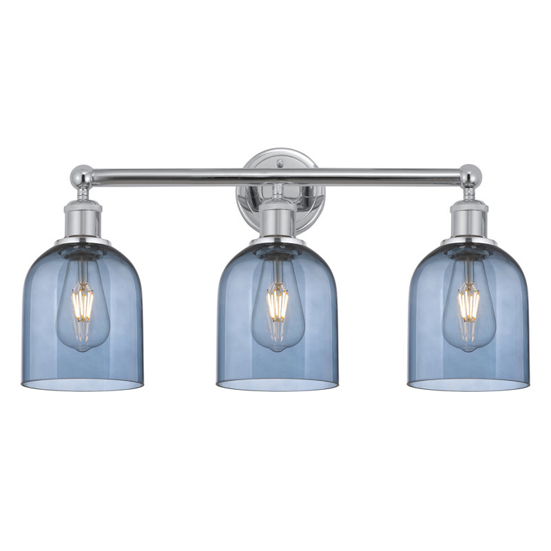 Allysson 3 - Light Dimmable Vanity Light, Princess Blue, Polished Chrome
