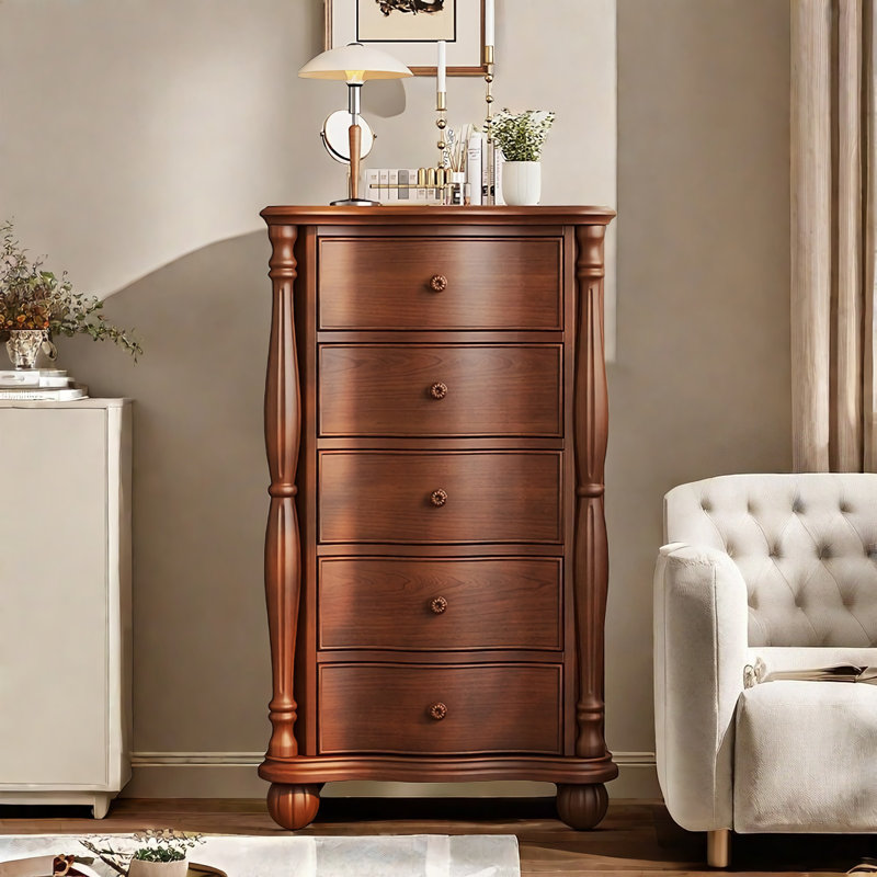 Commode d'appoint en bois de style classique., Brun