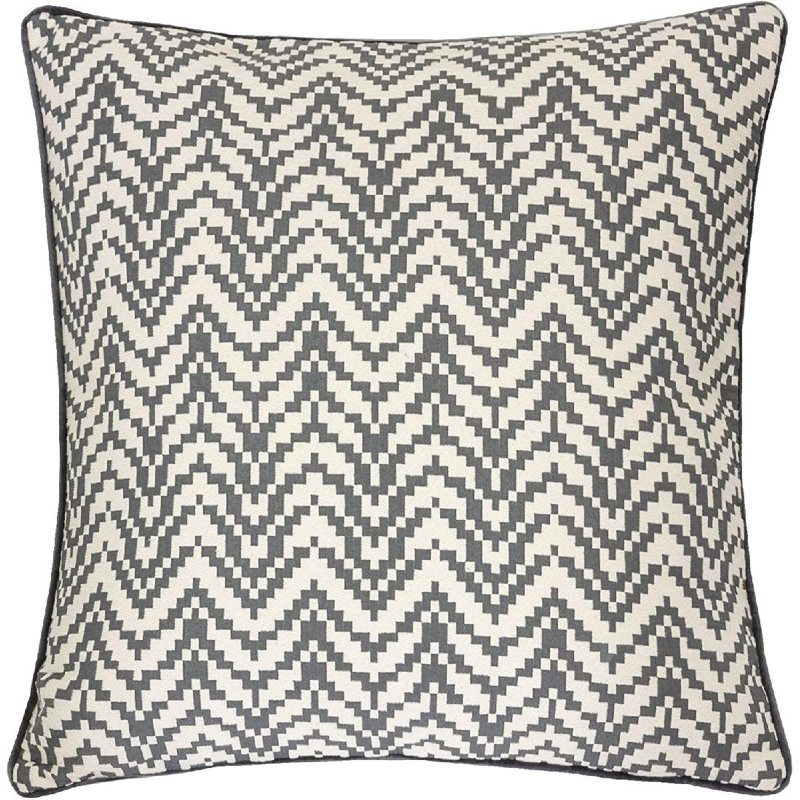 Coussin intérieur / extérieur à chevrons, Gris