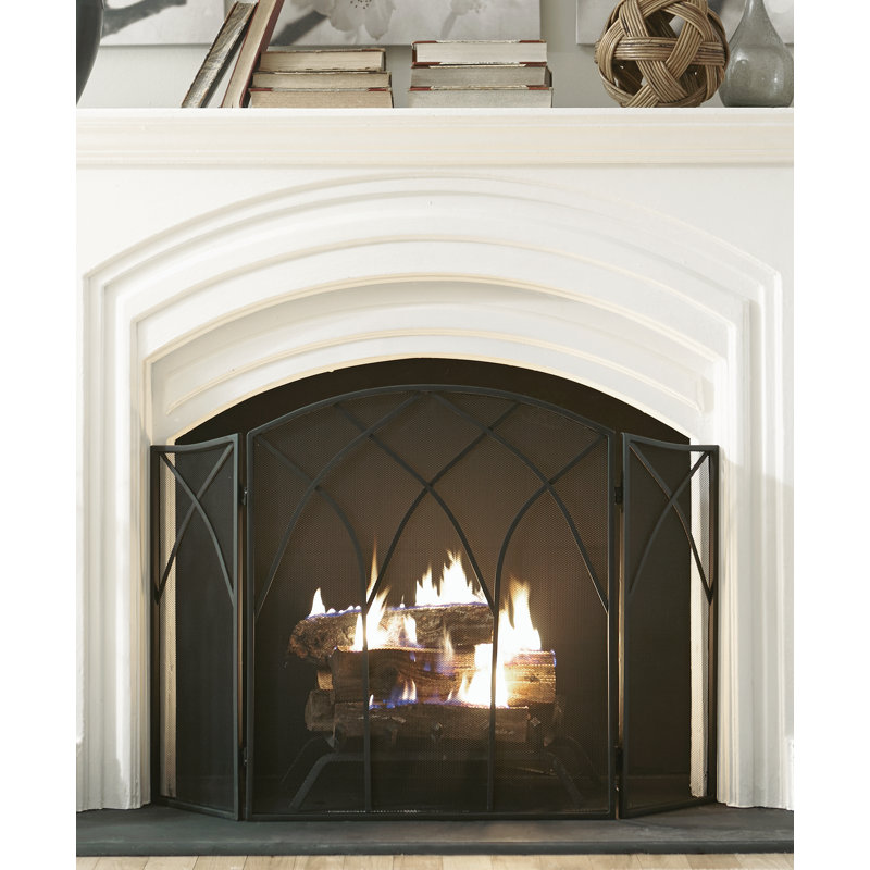 Londrea 3 Panel Steel Fireplace Screen
