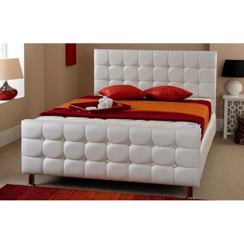 Serena Upholstered Bed, Double (4'6), White