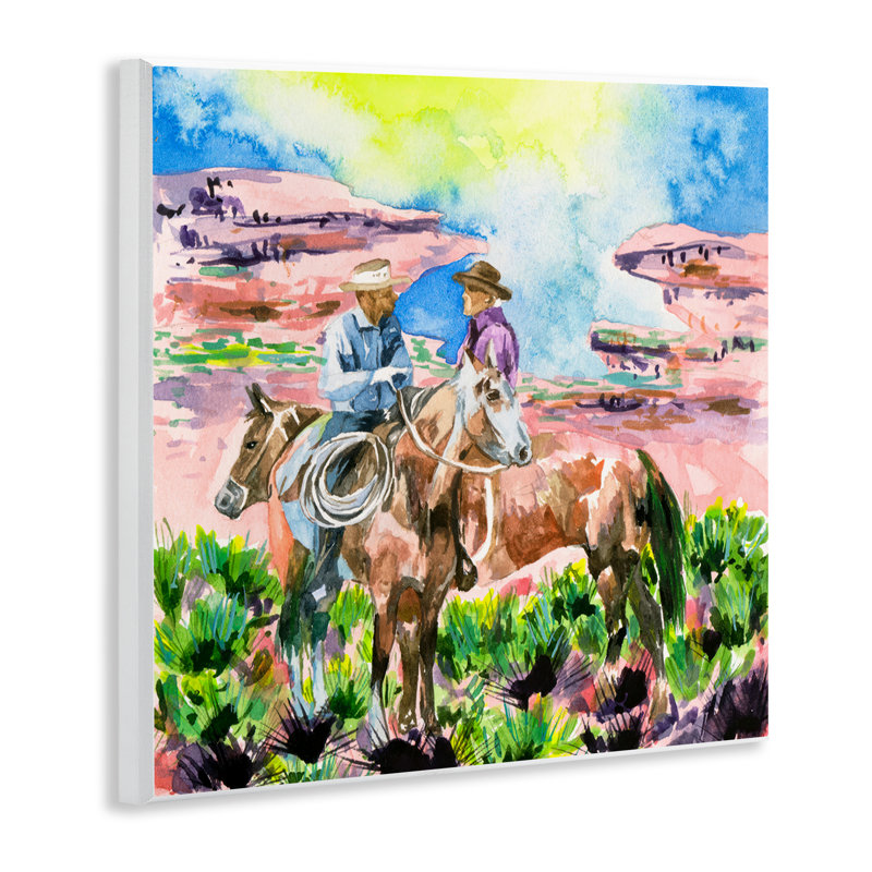 «Cowboy Duo in Canyon», art mural par Melissa Wang