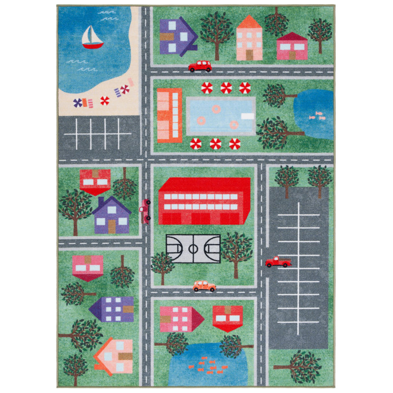 Checotah Kids Playhouse 200 Performance Machine Washable Rug, Rectangle 7'9" x 10'