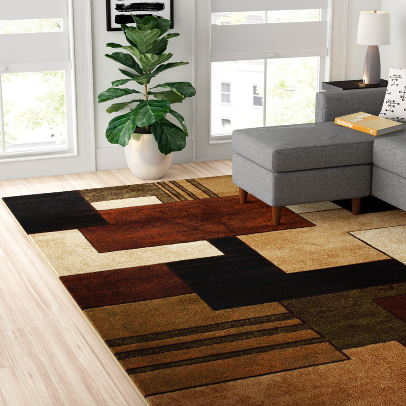 Tapis brun / vert Amalyn, Tapis de couloir 1 pi 7 po x 2 pi 8 po