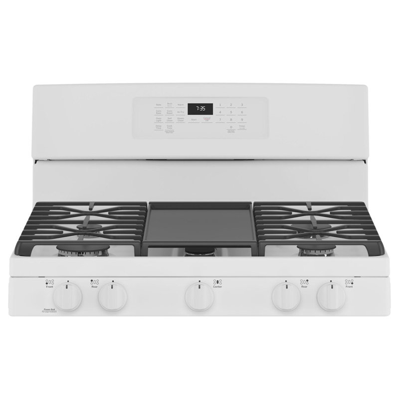 GE® 30" Free-Standing Gas Convection Range with No Preheat Air Fry, White