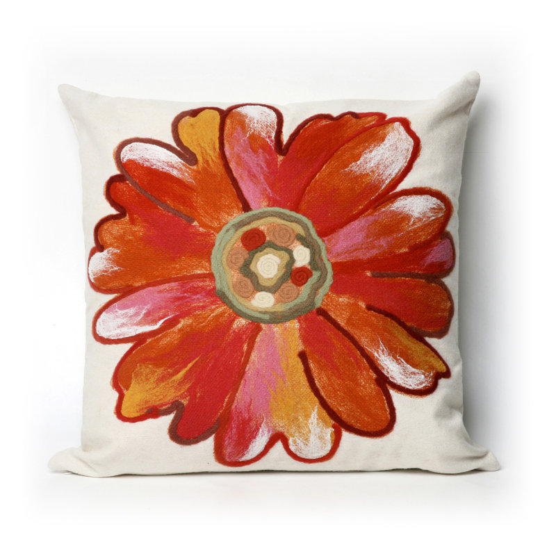  Outdoor Square Pillow Cover & Insert, 20" x 20", Orange