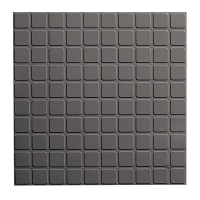 Carreau de caoutchouc 994 à motif carré surélevé gris foncé