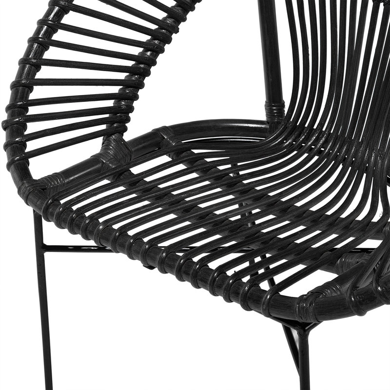 Pegeia 40cm H Slat Back Side Chair, Black
