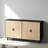 62.2" Rattan Storage Cabinet With 4 Decorative Doors, Sideboard Buffet Cabinet With Adjustable Shelf And Solid Wood Legs-450293515