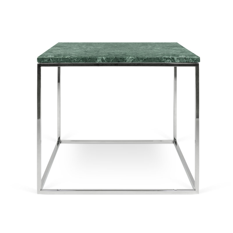 Tonya Frame End Table, Green, Chrome