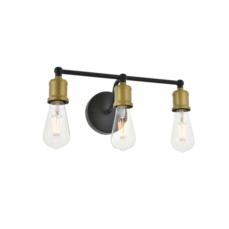 Applique à bras à intensité variable Sumas, H 5,6 po x l 15,4 po x P 15,4 po, Noir/laiton, 3 lumières