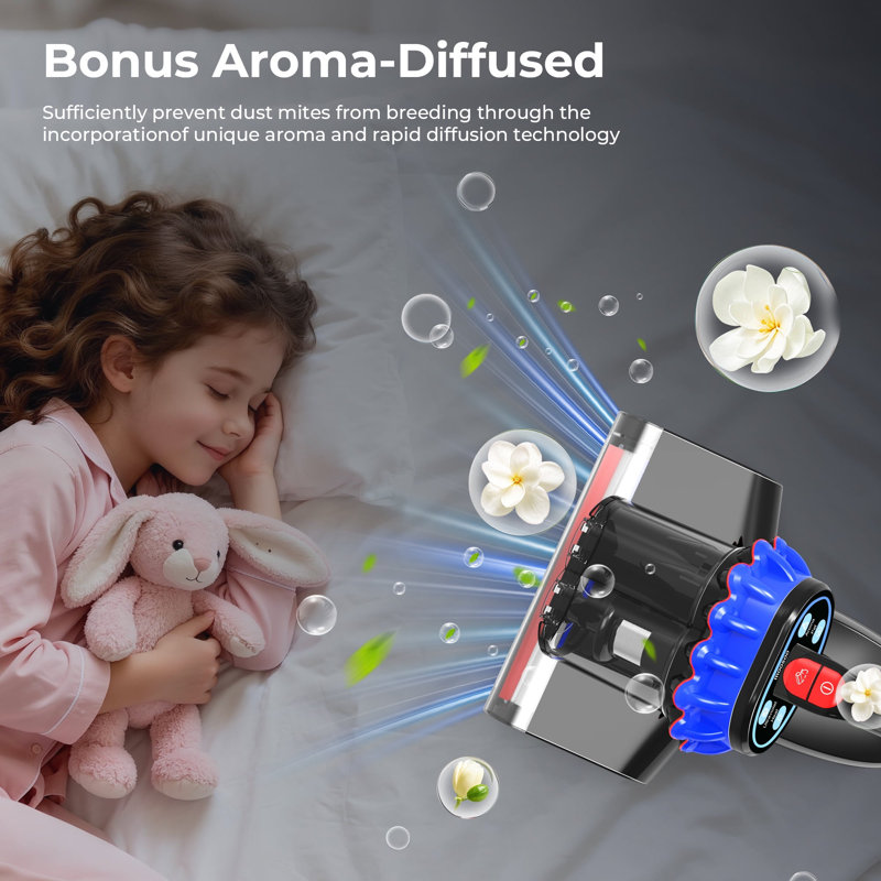 MOOSOO Handheld Mattress Vacuum Cleaner, 16Kpa Bed Vacuum, 600ML Ultrasonic Fabric Cleaner, UV Light for Bedding, Car Interior