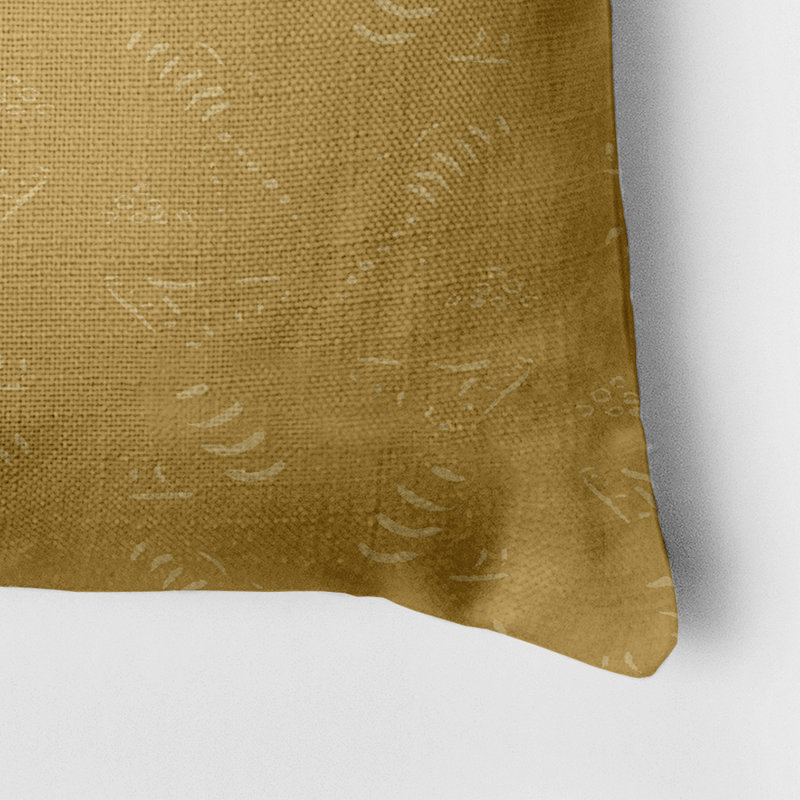 Housse de coussin carrée extérieure/insert, Jaune