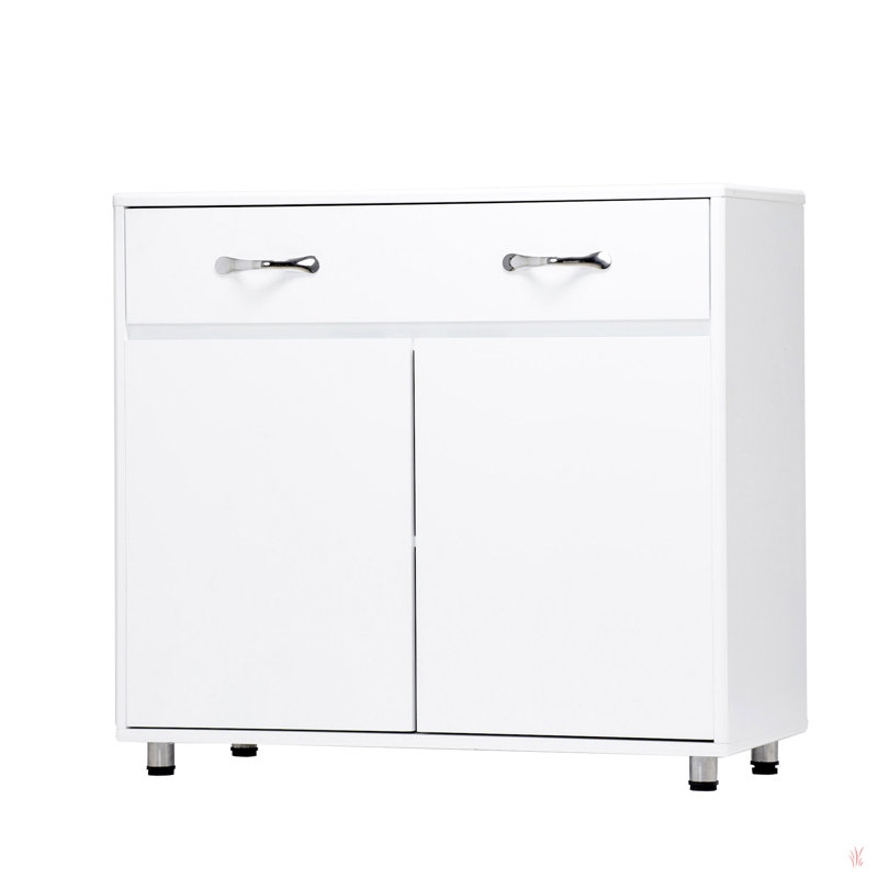 Two Door Side Table-White